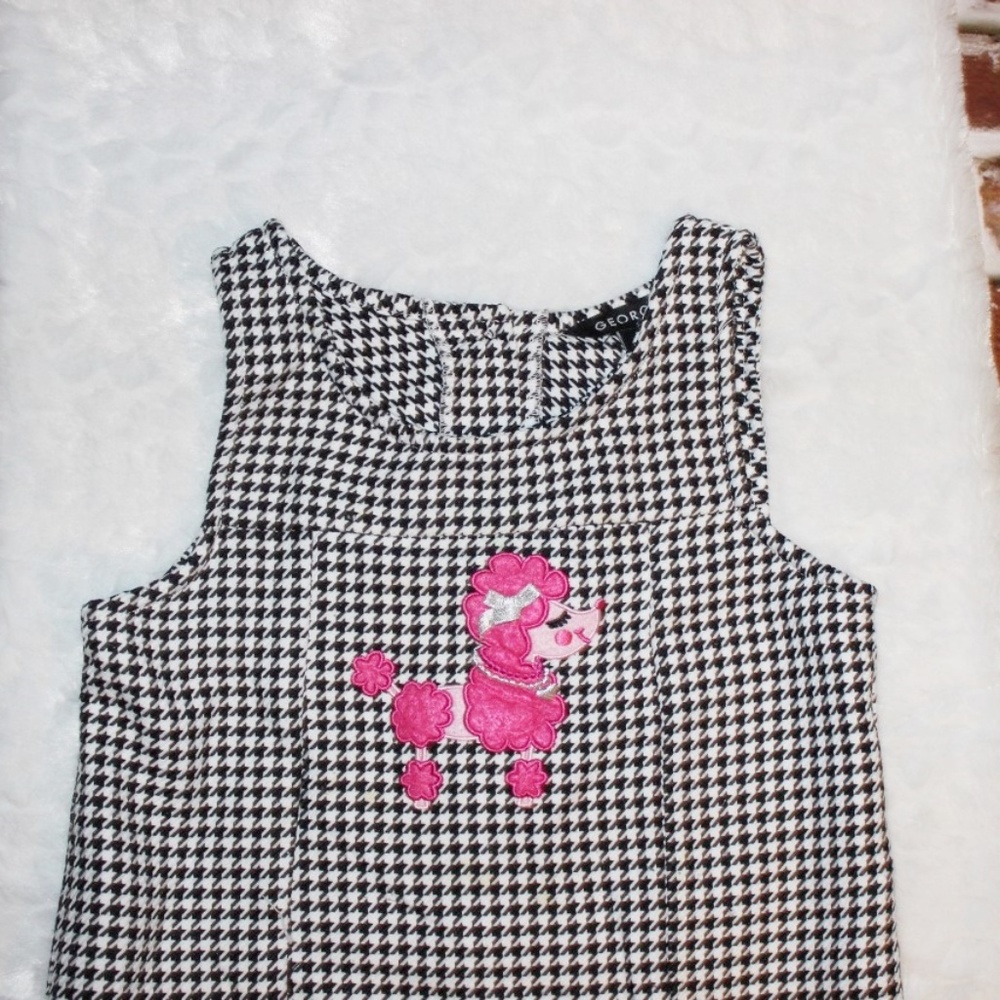 Girl's Black & White Poodle Dress Size 8 - Picture 4 of 7